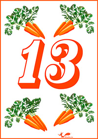 13 морковок - карточки с числами