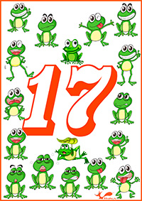 17 лягушек - карточки с числами