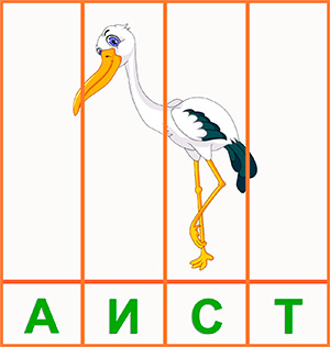 Карточки со слогами для обучения чтению - Птицы