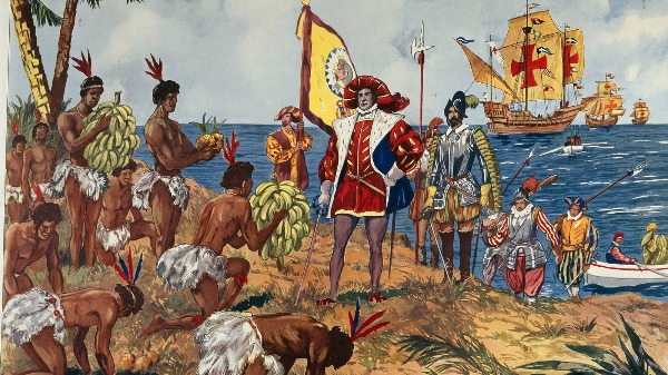 Колумб с индейцами