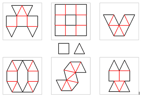 Заполни формы геометрическими фигурами