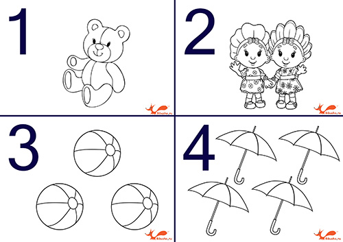Раскраски цифры от 1 до 10 с картинками для детей 2, 3, 4, 5, 6 лет скачать бесплатно, распечатать