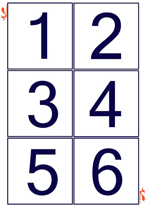 Цифры от 1 до 6 - Карточки с цифрами