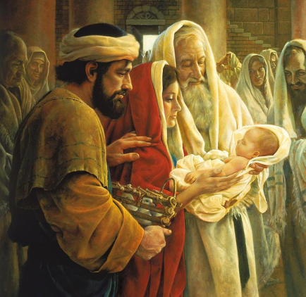 Святой Симеон берет на руки младенца Иисуса