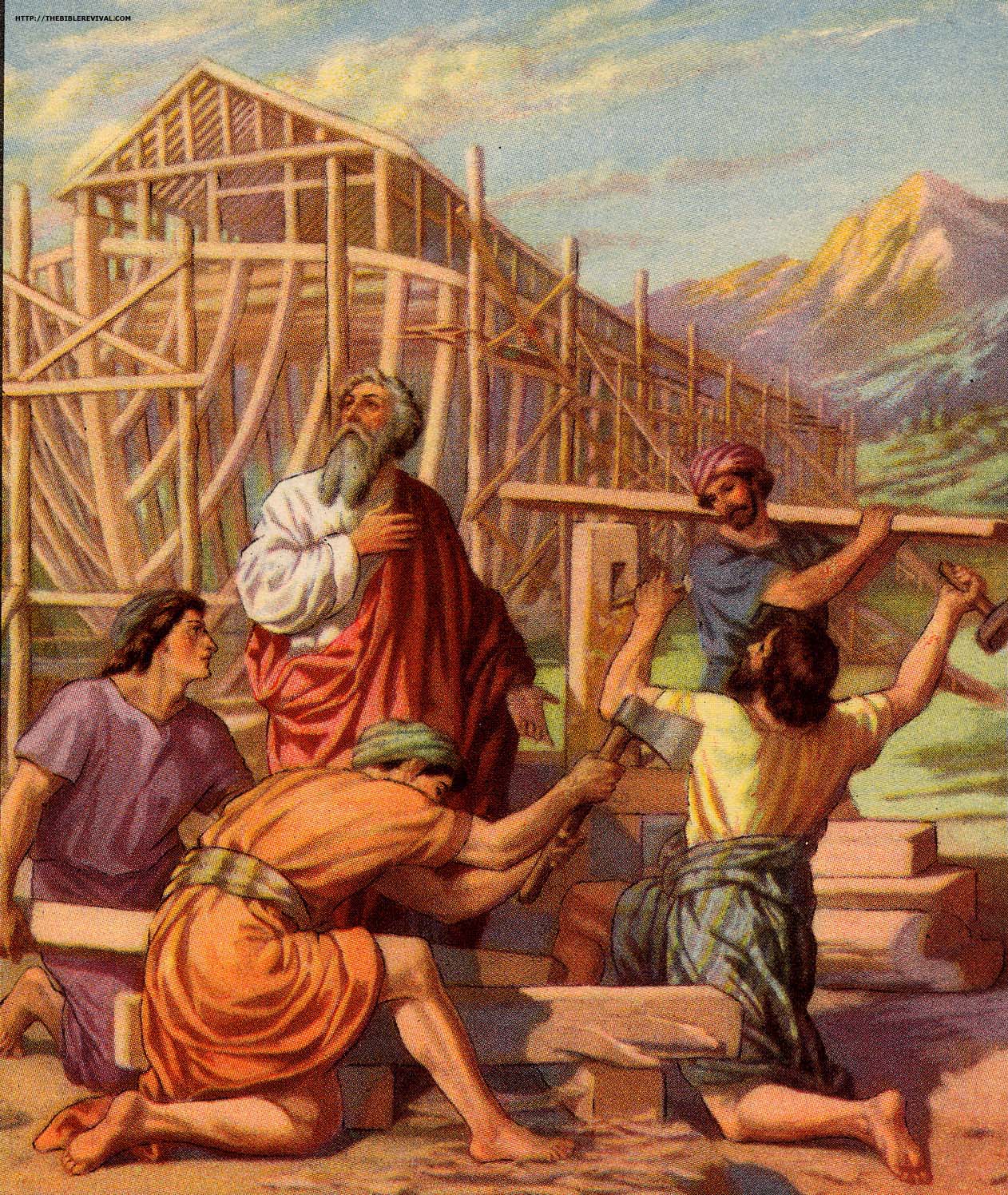 Праведный Ной строит ковчег