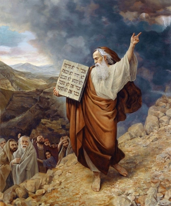 Моисей объявляет Божьи заповеди народу