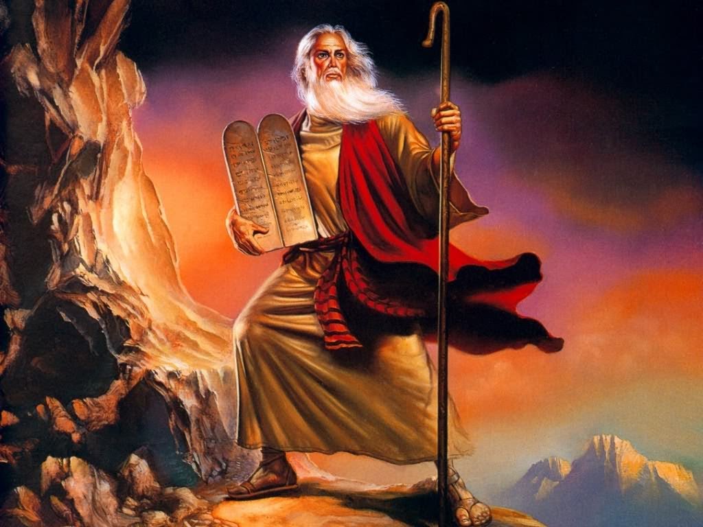 Моисей со скрижалями завета на горе Синай