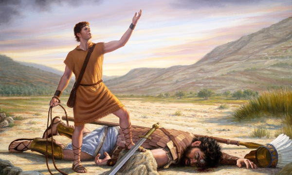 Давид победил Голиафа с Божьей помощью